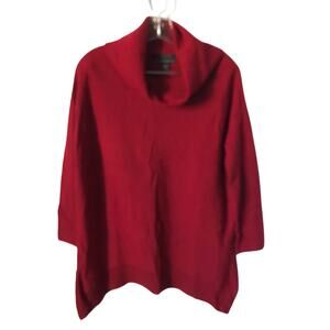 Tahari Top Sweater Extra Small Womens Wool Red Long Sleeve Cowl Neck Long  NWT